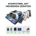 Rolgno Einziehbares Auto Ladegerät, [4 Port Schnellladegerät Auto] 72W Zigarettenanzünder USB C Adapter, PD30W & QC3.0 KFZ Ladegerät, 65CM Doppelkabel Car Charger, Ladekabel Auto für iPhone/Galaxy usw