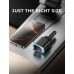 Rolgno Retractable Car Charger, [4-Port Fast Charging] 72W Cigarette Lighter USB C Charge, PD30W & QC3.0 Car Charger Adapter, 25.6in Dual Cables, USB Socket Car Phone Charger for iPhone/Galaxy/iPad