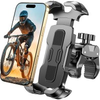 Rolgno Handyhalterung Fahrrad, [Schnell-Auslöse & 360° Drehbar] Handyhalterung Motorrad, Sicherer Schloss Handyhalter Fahrrad, Universaler Rahmen Bike Phone Holder für 4,7""-6,9"" Handys, Schwarz