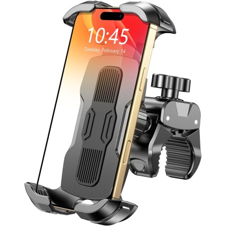 Rolgno Handyhalterung Fahrrad, [EIN-klick-Lock] Handyhalterung Motorrad, [360° Drehbar] Universal Handyhalter Fahrrad Lenker, Kompatibel mit iPhone, Galaxy und Alle 4.7"-6.9" Smartphones