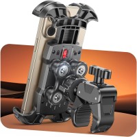 Rolgno Handyhalterung Fahrrad, [Neueste Vibrationsgedämpft] Handyhalterung Motorrad, [Ohne Werkzeug] Handyhalter Motorrad mit Sicherheitsverriegelung, Kompatibel mit iPhone, Galaxy, 4,7-6,9" Handys