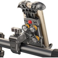 Rolgno Bike Phone Holder, [Vibration Damper & Tool-Free] Motorbike Phone Holder, [Silicone Cushion] Bike Phone Mount with Security Lock Compatible with iPhone, Galaxy and 4.7-6.9'' Smartphones