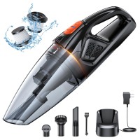 Rolgno Handheld Vacuum Cleaner, Rechargeable 9KPA Powerful Suction Car Vacuum Cleaner Cordless with [Fast Charging Dock & LED Light], 2 HEPA Filters, Mini Dust Buster for Home/Carpet/Stairs/Pet Hair