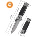 Rolgno Coltello da Caccia con Rompivetro e Clip da Tasca, 3Cr13 da 10 cm in Acciaio Affilato Coltellino EDC di Sopravvivenza per Campeggio All'Aperto Regalo da Uomo