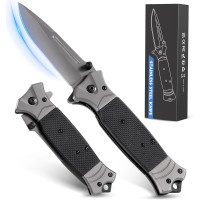 Rolgno Coltello da Caccia con Rompivetro e Clip da Tasca, 3Cr13 da 10 cm in Acciaio Affilato Coltellino EDC di Sopravvivenza per Campeggio All'Aperto Regalo da Uomo