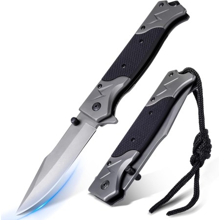 Rolgno Couteau Pliant en Acier Inoxydable, Couteau de Poche pour Homme, Couteau Personnalisé Homme EDC avec Clip de Poche