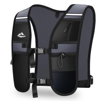 Rolgno Laufweste Damen Herren, Ultraleicht & Atmungsaktive Trinkrucksack, Laufweste Reflektierend, Trinkweste Laufen mit 6 Taschen und 2L Großes Trinkblasenfach für Jogging, Marathon, Radfahren