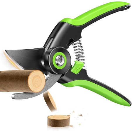 Rolgno Bypass Gartenschere mit 2026 Verbesserte 0,5s-Einhand-Entriegelung SK5-Stahlklinge Robuste Rosenschere, Kraftsparende Baumschere, PTFE-Beschichtung, Ergonomischer Griff, bis 20mm Schnittstärke Rolgno Bypass Gartenschere mit 2026 Verbesserte 0,5s-Einhand-Entriegelung SK5-Stahlklinge Robuste Rosenschere, Kraftsparende Baumschere, PTFE-Beschichtung, Ergonomischer Griff, bis 20mm Schnittstärke