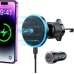 Rolgno Car Phone Holder Wireless Charger, [15W Fast Charging] Compatible with MagSafe Car Mount, Super Stable Air Vent Hook, Compatible with iPhone 15/14/13/12 Series(QC3.0 Car Charger Included)