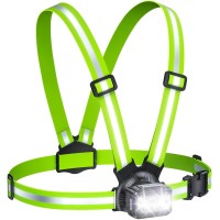 Rolgno 500 Lumen Lauflicht, Lauflampe Joggen mit 360° Reflektoren, Wiederaufladbar Brustlampe, 45° Verstellbar, 7 Modi & IPX4 Wasserdichter Running Light Sicherheitswesten für Nachtlauf