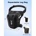 Rolgno Drop Leg Bag, [Expandable Storage] Motorcycle Leg Bag, EVA Hardshell Durable Hiking Waist Pack, Reflective Strip & Adjustable Strap, Hip Pouch for Men Women Cycling Running Traveling, Diagonal Texture