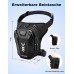 Rolgno Beintasche Motorrad, Bauchtasche Gürteltasche Herren Damen, [Erweiterter Stauraum] Oberschenkeltasche, Reflektierende Streifen & Verstellbarer Beinriemen Rucksäcke Taschen für Radfahren Wandern