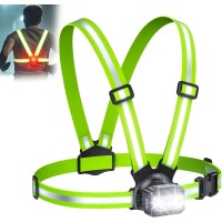 Rolgno Running Lights for Runners, 500LM Chest Running Light with 7+2 Modes, 360° Reflective Gear & 45° Adjustable, IPX4 Waterproof Rechargeable Running Torch for Camping & Hiking, 3.5-20Hrs Runtime [Energy Class D]