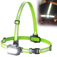 Rolgno Running Lights for Runners, 500 Lumens Rechargeable Running Chest Torch, 7 Modes & 45° Adjustable Beam, 360° Hi Vis Reflective Running Vest & IPX4 Waterproof Body Torch for Walking/Jogging