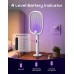  Rolgno 4000V Electric Fly Zapper, 180° Foldable Electric Fly Swatter with Auto UV Light & Manual Mode, 1800mAh USB-C Rechargeable, 5-Layer Safety Mesh, Bug Zapper Mosquito Killer for Indoor Outdoor